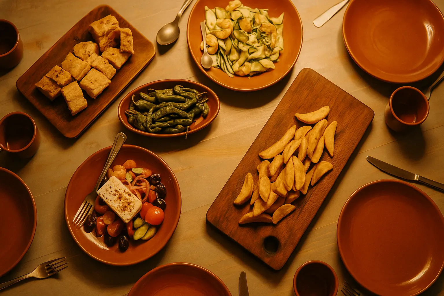 Mediterranean food by the sea